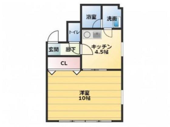 メゾンエース(1DK/2階)の間取り写真