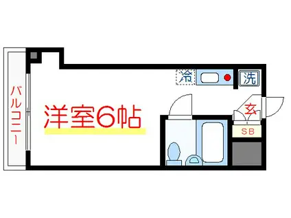 スパローハイツ(1K/2階)の間取り写真