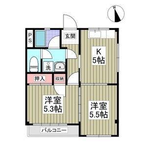 昭和マンション(2K/3階)の間取り写真