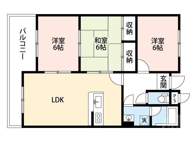 アネックス池川(3LDK/5階)の間取り写真