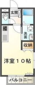 アウラ細江(ワンルーム/1階)の間取り写真
