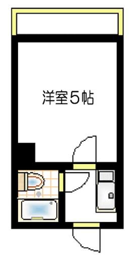 姫路ソニーハイツ(ワンルーム/3階)の間取り写真