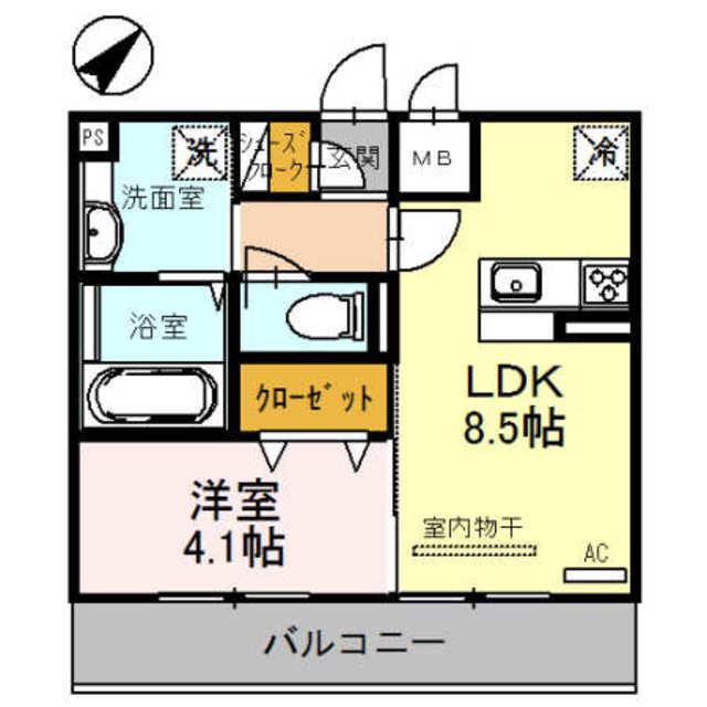 はなあずみ(1LDK/2階)の間取り写真