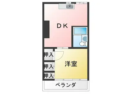 ソフィアマンション(1DK/3階)の間取り写真
