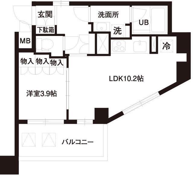 レジディア白金高輪(1LDK/4階)の間取り写真