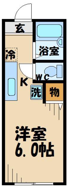 サンフラッツ(1K/2階)の間取り写真