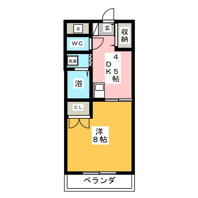 セピアコートII(1DK/3階)の間取り写真
