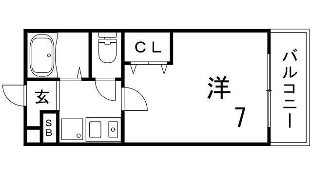 スクエアメゾン鈴蘭台(1K/1階)の間取り写真