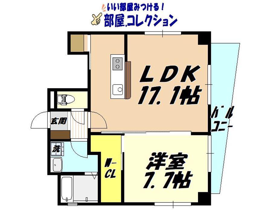 WIN小倉(1LDK/4階)の間取り写真