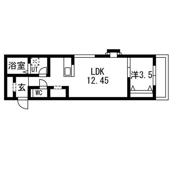 ティンガーラ須ヶ口 ウエスト(1LDK/1階)の間取り写真