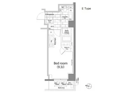 パークハビオ日本橋蛎殻町(ワンルーム/3階)の間取り写真
