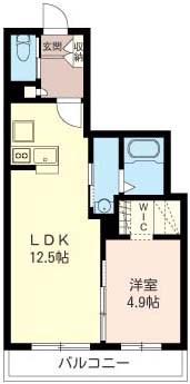 グランシャリオ(1LDK/2階)の間取り写真