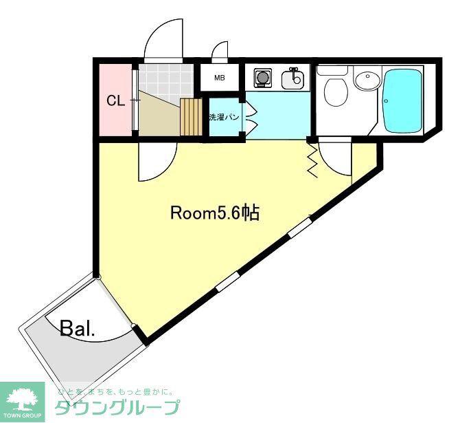 ヒルズ代官山(1K/3階)の間取り写真