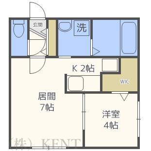 CENTNIA山の手(1LDK/2階)の間取り写真