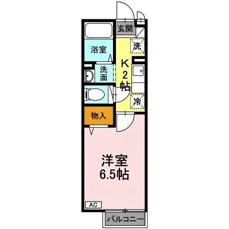 セイポート上大岡(1K/1階)の間取り写真
