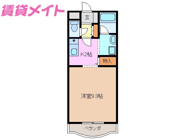 ハビテーション三石塚(1K/3階)の間取り写真