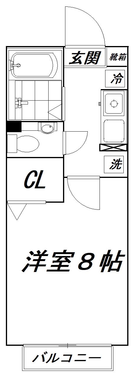 メゾンドソレイユ(1K/1階)の間取り写真