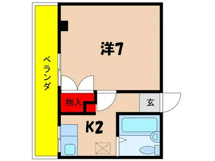 MAISON DES VERRE α(1K/3階)の間取り写真