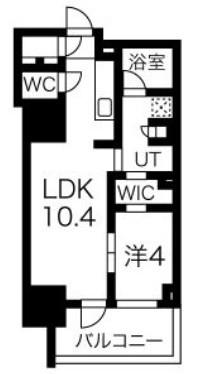 プラウド久屋大通(1LDK/12階)の間取り写真