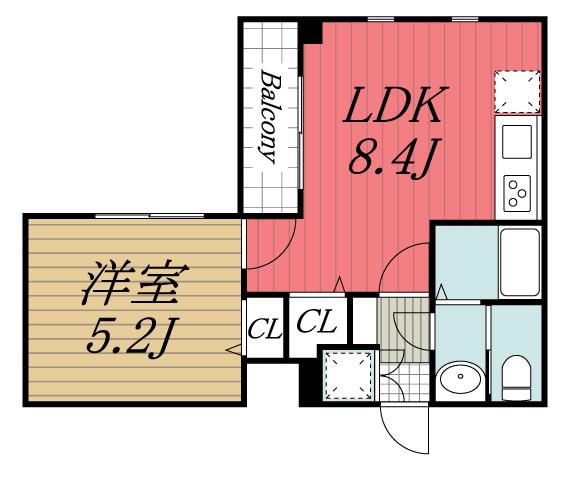 コートドールソガ(1LDK/2階)の間取り写真