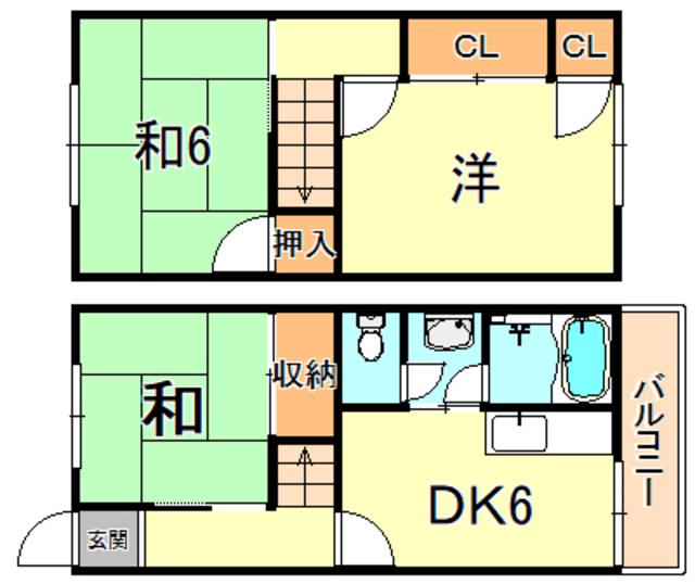 高丸ビル A棟(3DK/2階)の間取り写真