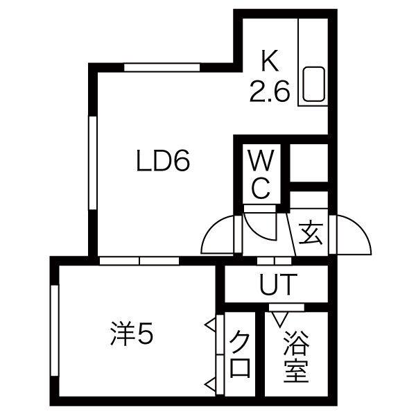 カハラ宮の沢(1LDK/3階)の間取り写真