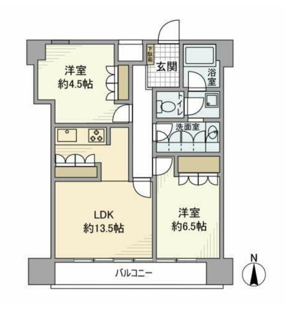 ニュー千鳥マンション(2LDK/10階)の間取り写真