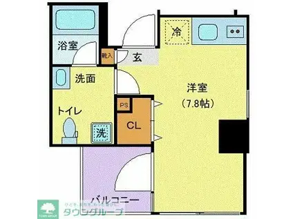 グランヴァンジーベック板橋(ワンルーム/8階)の間取り写真