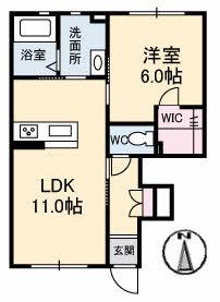 シャーメゾン妹尾(1LDK/1階)の間取り写真