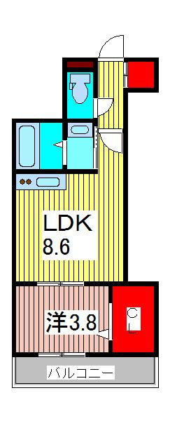 ソレイユ(1LDK/2階)の間取り写真