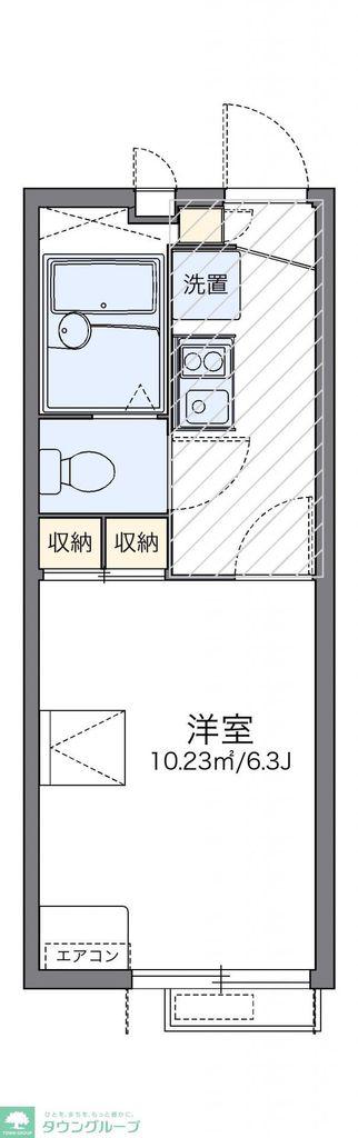 レオパレス姿見(1K/2階)の間取り写真