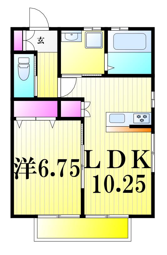 ルミエール南増尾(1LDK/1階)の間取り写真