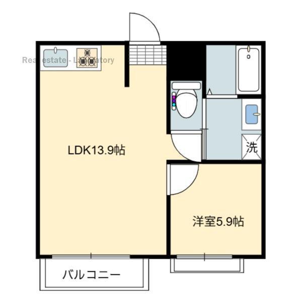 SANDBOX丸山(1LDK/2階)の間取り写真