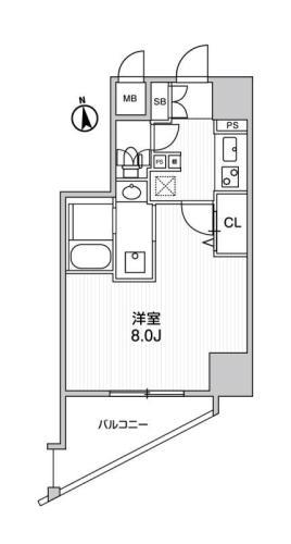 RENAISSANCE COURT浅草(1K/8階)の間取り写真