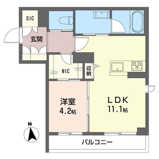 セリシール城東(1LDK/1階)の間取り写真