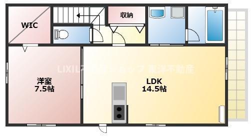 カーサES(1LDK/1階)の間取り写真