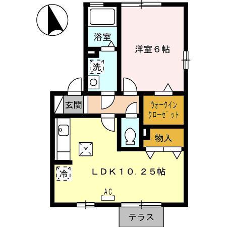 パークハイム柊山(1LDK/1階)の間取り写真