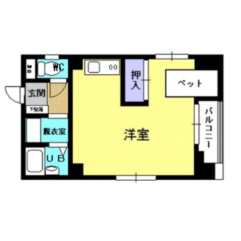 シルキーハイツ(ワンルーム/5階)の間取り写真