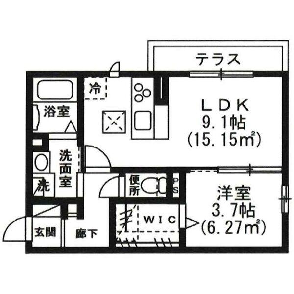 ラインハット・グランバニア グランバニア(1LDK/1階)の間取り写真