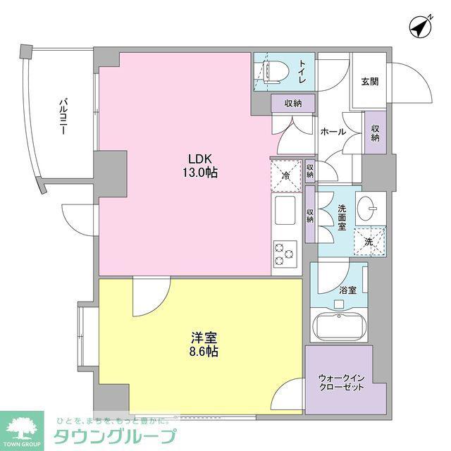 プラース千代田富士見(1LDK/4階)の間取り写真