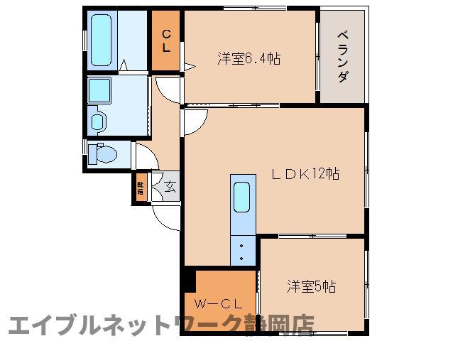 ヴェルジュ鷹匠(2LDK/4階)の間取り写真