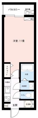 ジーメゾン小平ウエスト(1K/3階)の間取り写真
