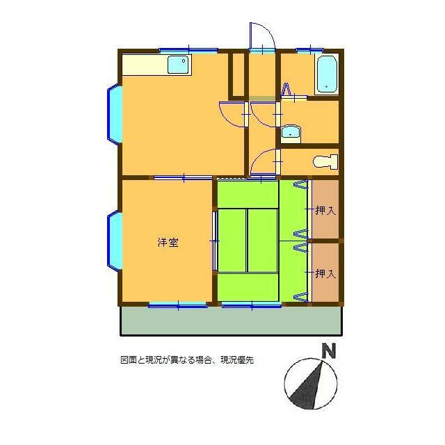 小澤コーポ(2DK/2階)の間取り写真