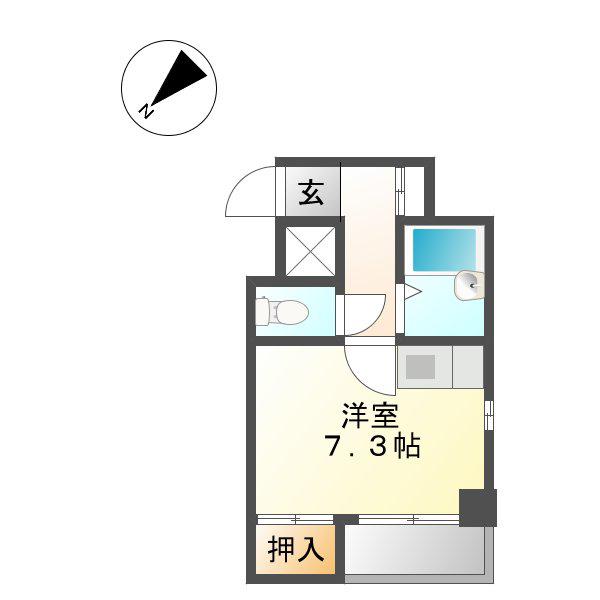 PROXYスクエアー徳川(ワンルーム/4階)の間取り写真