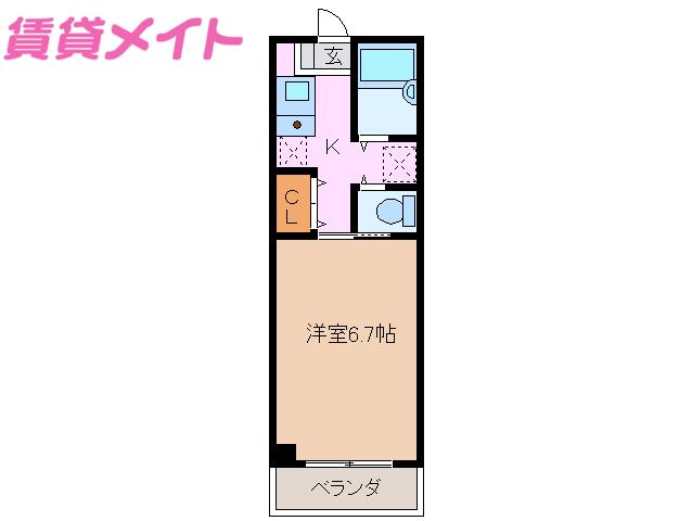 アーバンハイツ藤(1K/1階)の間取り写真