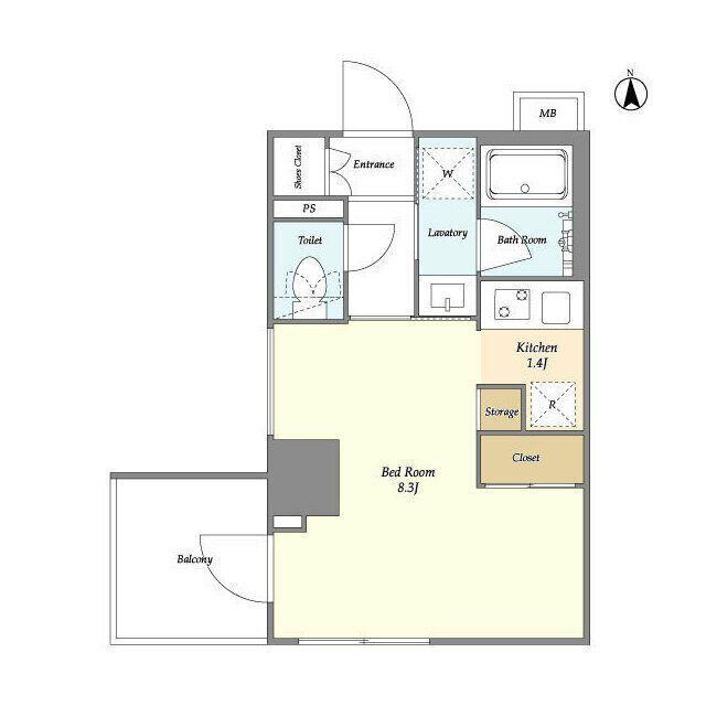 K RESIDENCE蒲田(1K/9階)の間取り写真