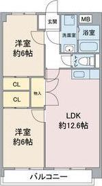 コンフォール南川(2LDK/2階)の間取り写真
