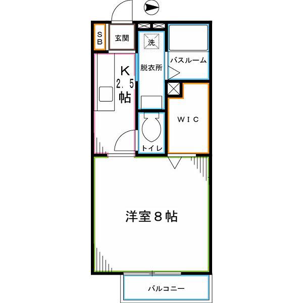 カルム国立(1K/1階)の間取り写真
