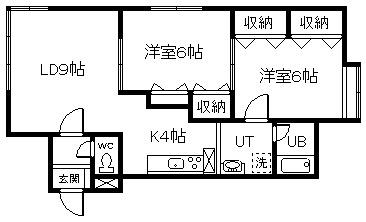 チェリー8・3(2LDK/1階)の間取り写真