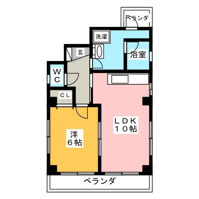 BMビル(1LDK/4階)の間取り写真